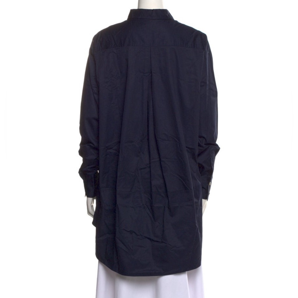 ✨ NWT CO Essentials A-Line Button Down Tunic Shirt Navy M - Picture 5 of 10